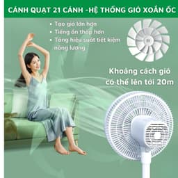Thumbnail Quạt Cây Đứng Tuần Hoàn Không Khí NANOMAX QN-08, Công Suất 60W, Tùy Chỉnh Độ Cao 3 Mức, Tặng Kèm Điều Khiển Từ Xa 3