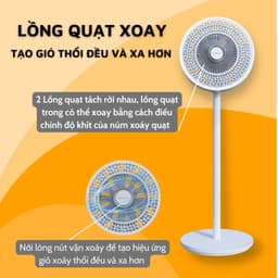 Thumbnail Quạt Cây Đứng Tuần Hoàn Không Khí NANOMAX QN-08, Công Suất 60W, Tùy Chỉnh Độ Cao 3 Mức, Tặng Kèm Điều Khiển Từ Xa 4