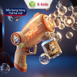 Thumbnail Súng bắn bong bóng xà phòng thiết kế mới không bị rò rỉ nước, đồ chơi cho bé S-kids 1
