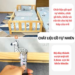 Thumbnail Giường Gỗ GOLDCAT Cho Trẻ Từ 2-15 Tuổi Phong Cách Hàn Quốc, Trọng Tải Tối Đa 180kg, Gỗ Quế An Toàn 3