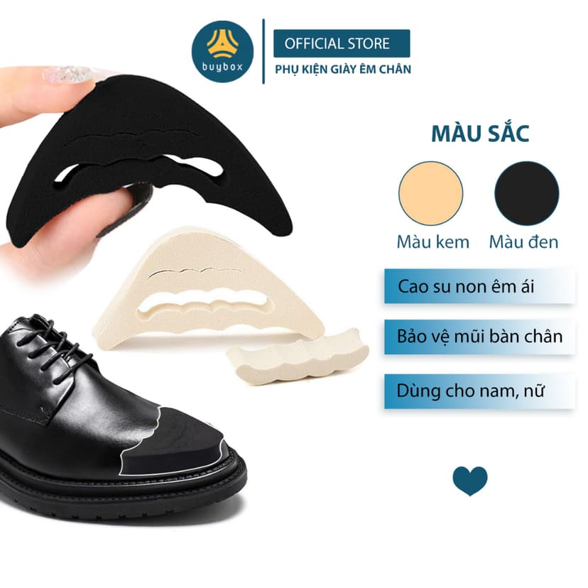 Ảnh 2 cặp miếng lót mũi giày nam cao su non đệm êm ngón chân - buybox - BBPK50 1