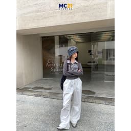 Thumbnail Áo croptop dài tay MC21.STUDIOS thun oversize Ulzzang Streetwear Hàn Quốc chất xịn tee form rộng t-shirt pull A3735 3