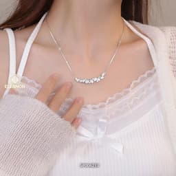 Thumbnail Dây chuyền nữ titan Eleanor Accessories thiết kế đính đá lấp lánh phụ kiện trang sức vòng cổ 6233 1