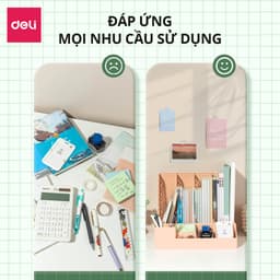 Thumbnail Giá Kệ Đựng Tài Liệu Văn Phòng Deli - Khay Đựng Tài Liệu 4 Ngăn Kèm Khay Đựng Bút Đựng Sách Vở Để Bàn Decor Bàn Học 4