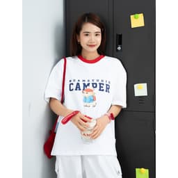 Thumbnail Áo thun Form rộng NOAM Camper Unisex 100% Cotton - Màu đen/trắng 2