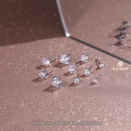Thumbnail Bông tai nữ nụ đính đá chuôi bạc 925 Eleanor Accessories khuyên tai basic phụ kiện trang sức 3240 3