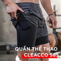 Thumbnail Quần Chạy Bộ Nam Bảo Hành 12 Tháng Quần Thể Thao Nam 2 Lớp Polyester Thoáng Khí Có Túi Điện Thoại Cleacco 585 Boro Sport 3