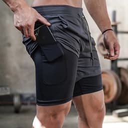 Thumbnail Quần Chạy Bộ Nam Bảo Hành 12 Tháng Quần Thể Thao Nam 2 Lớp Polyester Thoáng Khí Có Túi Điện Thoại Cleacco 585 Boro Sport 4