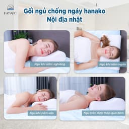 Thumbnail Gối ngủ chống đau vai gáy công thái học HANAKO nội địa nhật, chất liệu mút cô đặc cao cấp- Tặng vỏ gối 1