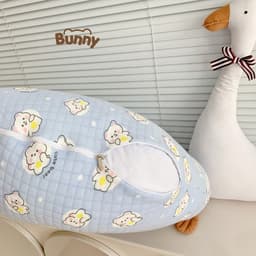 Thumbnail Gối chống trào ngược KidsWorld Bunny trần bông chống nôn trớ an toàn cho bé sơ sinh mềm mại không bí nóng lưng 2