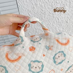 Thumbnail Gối chống trào ngược KidsWorld Bunny trần bông chống nôn trớ an toàn cho bé sơ sinh mềm mại không bí nóng lưng 3