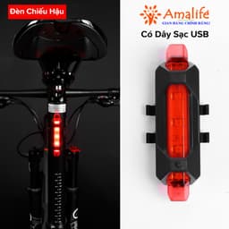 Thumbnail Đèn Xe Đạp Hậu LED Có Pin Sạc USB Gắn Sau Xe Thể Thao Cảnh Báo An Toàn Nhấp Nháy Chính Hãng Amalife 1