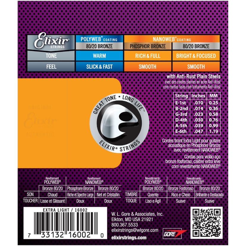 Ảnh Dây đàn guitar ccoustic, dây thay thế cao cấp Elixir Phosphor Bronze 3313216002 nhập khẩu từ Mỹ-Việt Thương Music 2