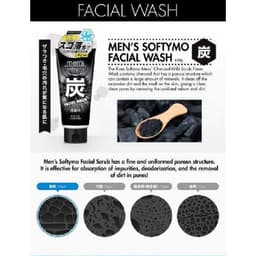 Thumbnail Sữa Rửa Mặt Chứa Than Hoạt Tính Dành Cho Nam Softymo Kosé Nhật Bản (Tuýp 130g) 3