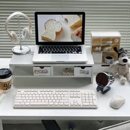 Thumbnail Kệ để màn hình máy tính laptop có khe để bàn phím decor bàn làm việc gọn gàng thương hiệu IGA - GA25 2
