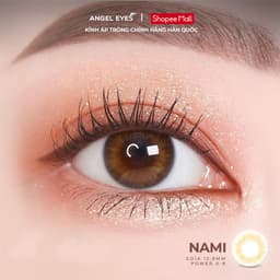 Thumbnail Lens mắt nâu mật ong độ cận 0-8 Nami nhãn hiệu Angel Eyes, kính áp tròng màu nâu tây tự nhiên đường kính 12.8mm 1