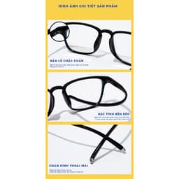 Thumbnail Gọng kính cận vuông nam nữ Lilyeyewear chất liệu nhựa dẻo phụ kiện thời trang 22313 4