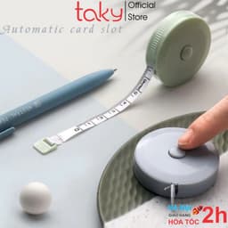 Thumbnail Thước Dây -Taky, Với Nút Bấm Tự Rút Sau Khi Kéo, Đo Vòng Bụng, Vòng Eo 3 Vòng Kiểm Tra Sức Khỏe 1.5m - Đo Quần Áo. 5940 1