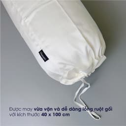 Thumbnail Vỏ Gối Ôm lụa Cotton Tencel trắng trơn 100% tự nhiên Changmi Bedding - 40 x 110 cm (1 chiếc) 2
