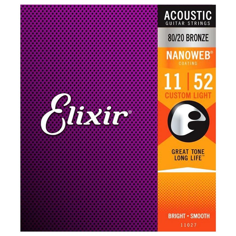 Ảnh Dây Đàn Guitar Acoustic, dây thay thế Elixir Bronze NANOWEB® Custom Light (.011-.052) 3313211027 - Việt Thương Music 1