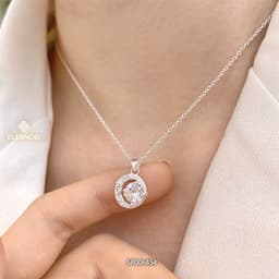 Thumbnail Dây chuyền bạc nữ Eleanor Accessories hình mặt trăng đính đá bạc 925 phụ kiện trang sức vòng cổ 6454 4