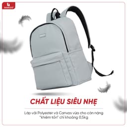 Thumbnail Balo Basic Bamozo, Balo Thời Trang Nam Nữ, Trượt Nước Cao Cấp - Bảo Hành Trọn Đời 2