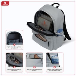 Thumbnail Balo Basic Bamozo, Balo Thời Trang Nam Nữ, Trượt Nước Cao Cấp - Bảo Hành Trọn Đời 4