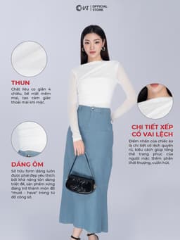 Thumbnail Áo Thun 𝐂𝐂𝐇𝐀𝐓 Lưới Xếp Vai Dáng Ôm Chất Vải Cao Cấp Mềm Mịn Co Giãn 4 Chiều 23TDC2013OT 2