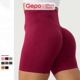 Thumbnail Quần short đùi nữ tập gym yoga zumba chất liệu dệt kim cạp cao nâng mông tôn dáng GEPO GP111 1