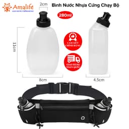 Thumbnail Bình Nước Nhựa Cứng Thể Thao 280ml, Bình Đựng Nước Chạy Bộ Nhỏ Gọn Nắp Van Phụt Nước Chính Hãng Amalife 1