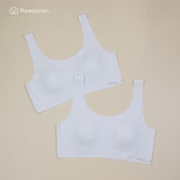 Thumbnail Áo lá học sinh màu xám không viền Purecotton chất liệu cotton cao cấp Beauty Light Bra 1