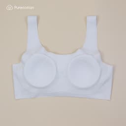 Thumbnail Áo lá học sinh màu xám không viền Purecotton chất liệu cotton cao cấp Beauty Light Bra 2