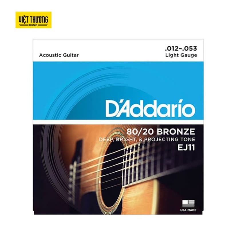 Ảnh Dây Đàn Guitar Acoustic D'addario 80-20 size 12-53 EJ11, Dây đàn hợp kim cao cấp thay thế đàn guitar -Việt Thương Music 1