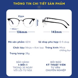 Thumbnail Gọng kính nam nữ Lilyeyewear kim loại càng nhựa, mắt tròn, nhiều màu 622314 4