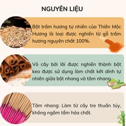 Thumbnail Nhang trầm hương loại 12 năm tích trầm Thiên Mộc Hương hương trầm dịu ngọt dài 30cm, 85gram 4