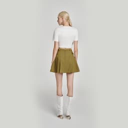Thumbnail DEAR JOSÉ - Chân váy ngắn xếp ly vải chino xanh olive - Jupiter 1