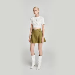 Thumbnail DEAR JOSÉ - Chân váy ngắn xếp ly vải chino xanh olive - Jupiter 2