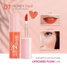 Thumbnail Son Kem Lì 2in1 Silkygirl Lip 2 Cheek Flush 3,8ML - Mua 1 tặng 1 2