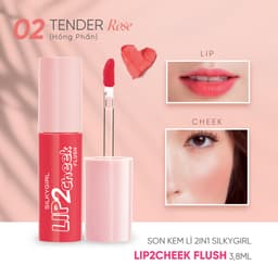 Thumbnail Son Kem Lì 2in1 Silkygirl Lip 2 Cheek Flush 3,8ML - Mua 1 tặng 1 3