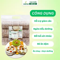 Thumbnail Bánh gạo lứt ONFOD hữu cơ bánh ăn kiêng giảm cân thực dưỡng cho người tập gym, yoga, mẹ bầu 51 cái 500g 4
