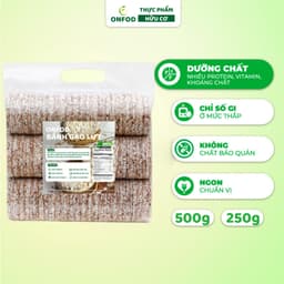 Thumbnail Bánh gạo lứt ONFOD hữu cơ bánh ăn kiêng giảm cân thực dưỡng cho người tập gym, yoga, mẹ bầu 51 cái 500g 3