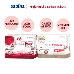 Thumbnail Cặp sắt Chela Ferr Forte và canxi Chela-Calcium D3 dạng Chelate Albion -Thực phẩm bảo vệ sức khoẻ cho bà bầu và sau sinh 1