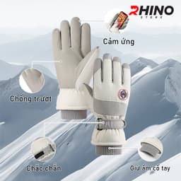 Thumbnail Găng tay lót lông cừu giữ ấm mùa đông chống gió Rhino G904 chống trượt đi xe máy, xe đạp cho nam nữ, 1
