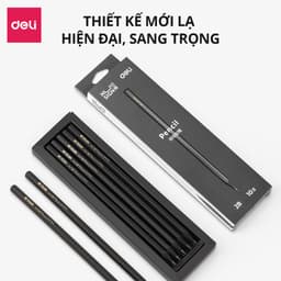 Thumbnail Bút Chì 2B HB Gỗ Nusign Cao Cấp Deli - Chì Đậm Tô Trắc Nghiệm Làm Bài Kiểm Tra Nhạy Với Máy Chấm Thi Học Sinh Văn Phòng 4