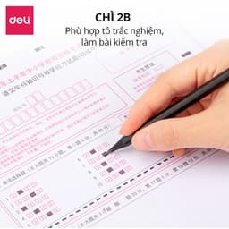 Thumbnail Bút Chì 2B HB Gỗ Nusign Cao Cấp Deli - Chì Đậm Tô Trắc Nghiệm Làm Bài Kiểm Tra Nhạy Với Máy Chấm Thi Học Sinh Văn Phòng 2