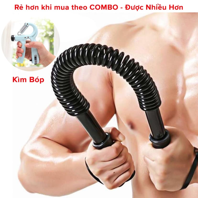Ảnh Combo Gậy Bẻ Lò Xo và Kìm Bóp Tay Đếm Số ECO, Thanh Lò Xo Kháng Lực Tập Thể Thao 20kg 30kg 40kg 50kg 60kg Hãng Amalife 1