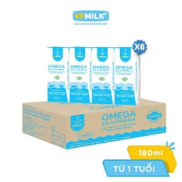 Thumbnail Sữa Dinh Dưỡng Tiệt Trùng VPMilk Omega ÍT ĐƯỜNG dạng HỘP 180ml (4 hộp x 6) 1