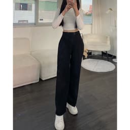 Thumbnail Quần công sở nữ ống suông vải tuyết mưa dày đẹp, không nhăn, cạp nhỏ, siêu tôn dáng EMIX Quan09/P0K1 3