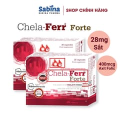 Thumbnail 2H sắt Chela-Ferr® Forte (28mg)–Thực phẩm bảo vệ sức khoẻ dùng cho bà bầu, sau sinh và người thiếu máu.11,4g- Olimp Labs 1