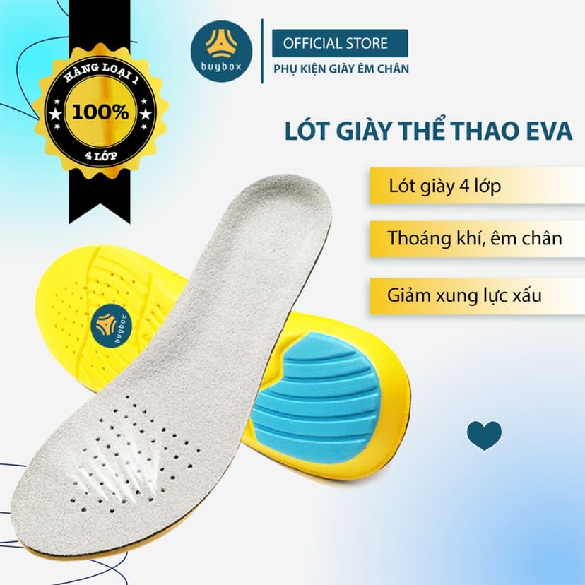 Ảnh Lót giày thể thao EVA biết thở và có gel chống thốn gót buybox BBPK26 1